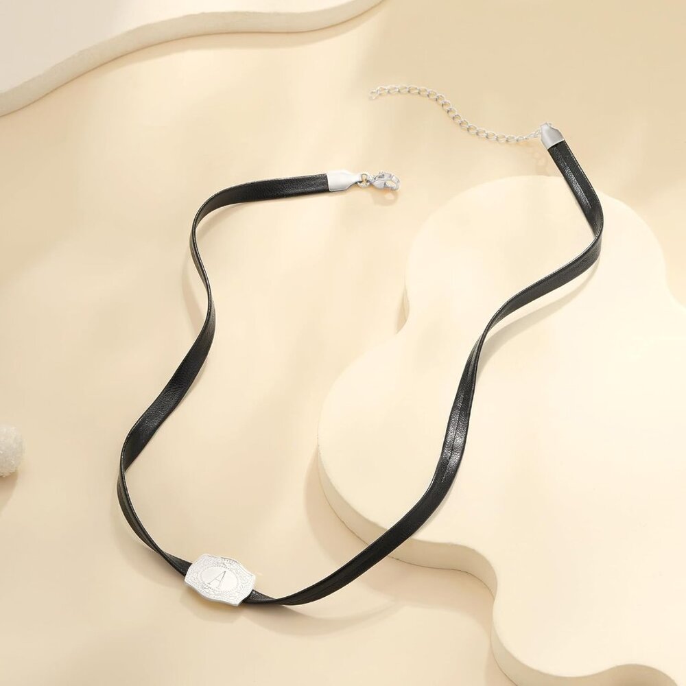 Personalized Silver Initial Necklace With Vintage… - image 7